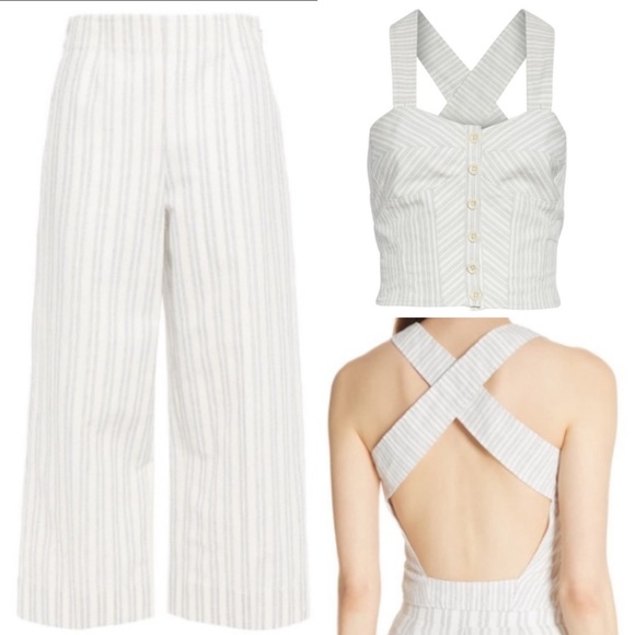 Rebecca Taylor linen stripe top and pants set - Picture 8 of 8